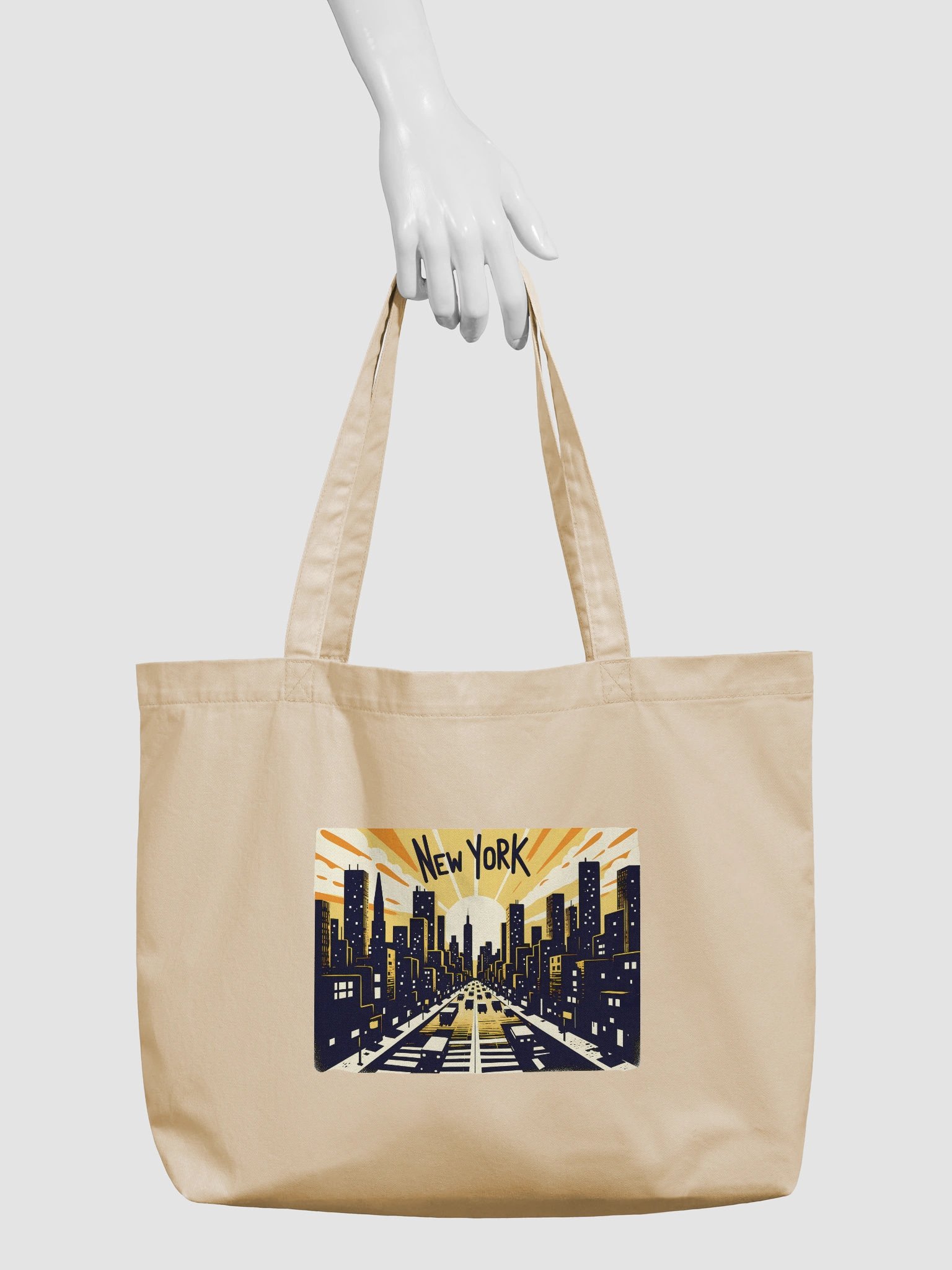Vintage New York Cityscape Art Print Cotton Tote Bag product image (3)