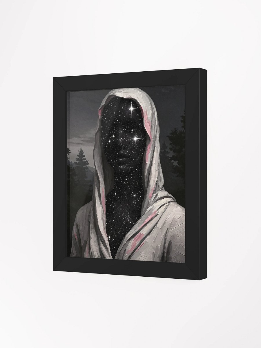 Celestial Being Surreal Art, Starry Night Sky Hooded Figure, Dark Academia Aesthetic Cosmic Portrait, Ethereal Space Galaxy Wall Art product image (9)