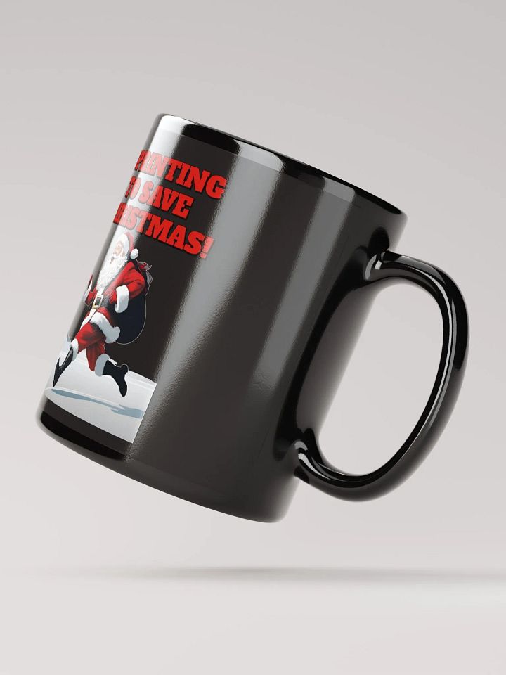 Sprinting To Save Christmas - Santa Claus Black Mug product image (4)