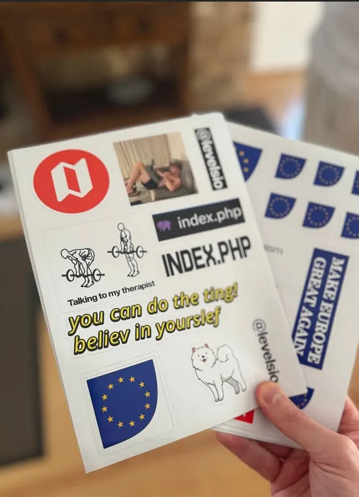 @levelsio stickers - glossy film product image (1)