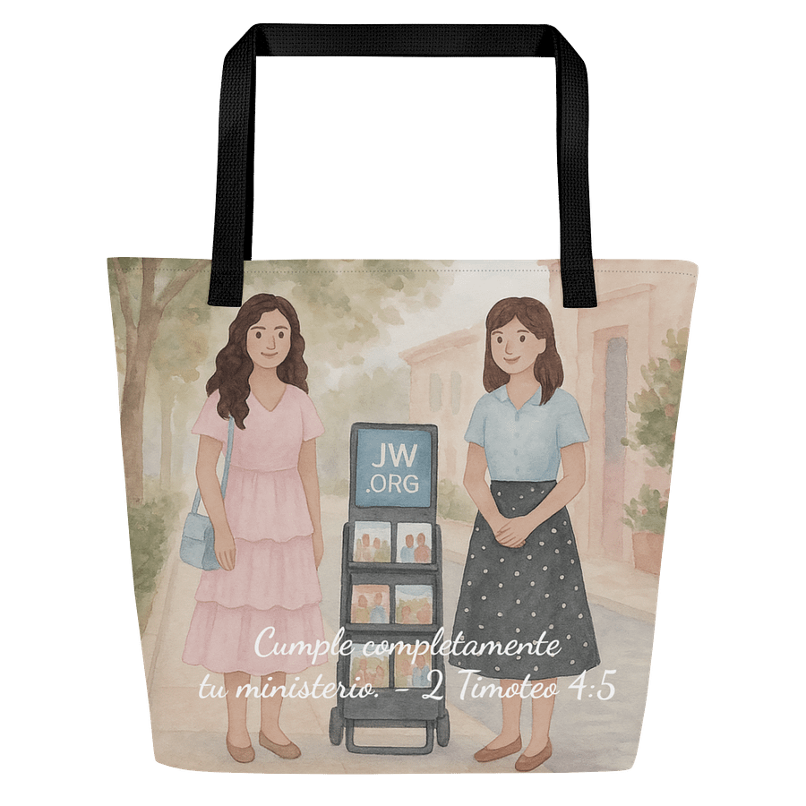 Bolso Escuela Precursor 2025 – Diseño floral y carrito de literatura JW product image (2)
