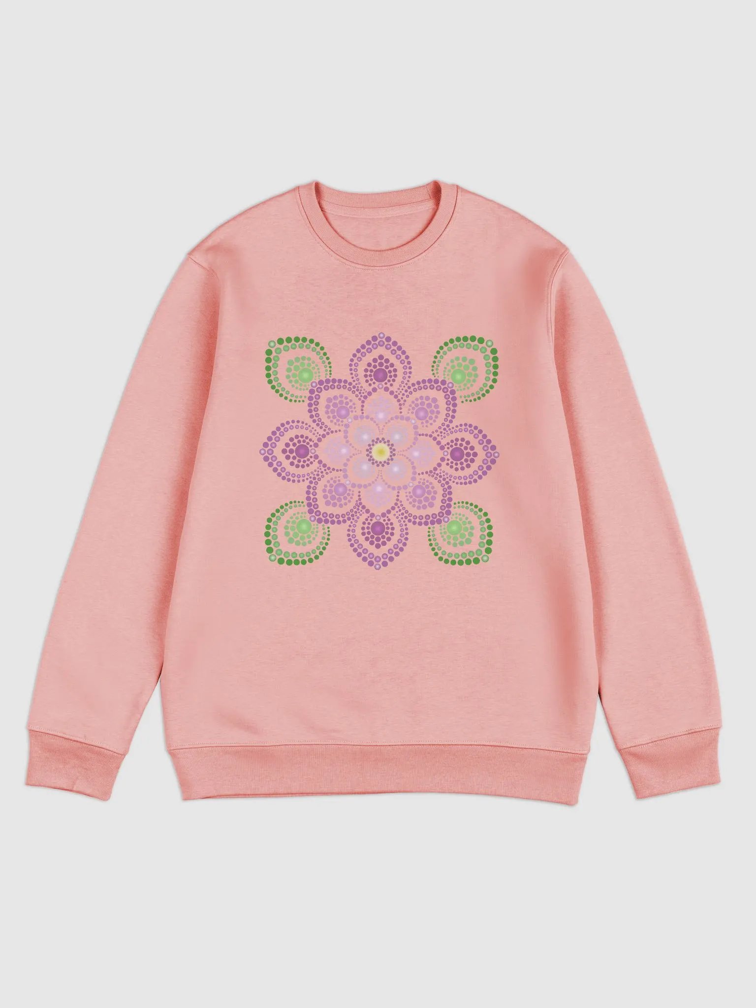 Purple and Green Mandala Unisex Eco Sweatshirt product image (7)