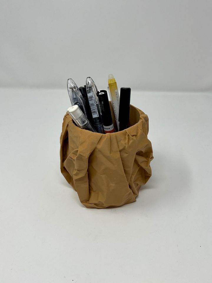 Crumpled Paper Pen Cup (3D Printed) product image (1)