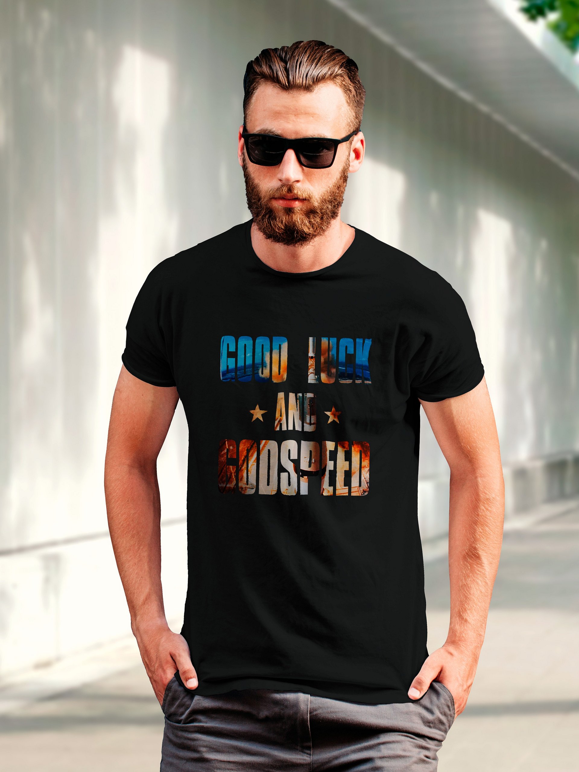Good Luck and Godspeed / NASA — Short-Sleeve Unisex T-Shirt, Space T-Shirt, NASA Apollo product image (4)