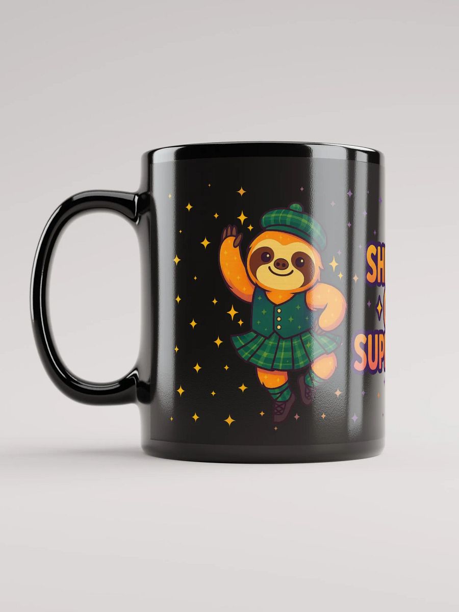 Shine On, Superstar – Highland Dancing Sloth Mug | Cute Black Coffee Cup for Dancers & Sloth Lovers product image (6)