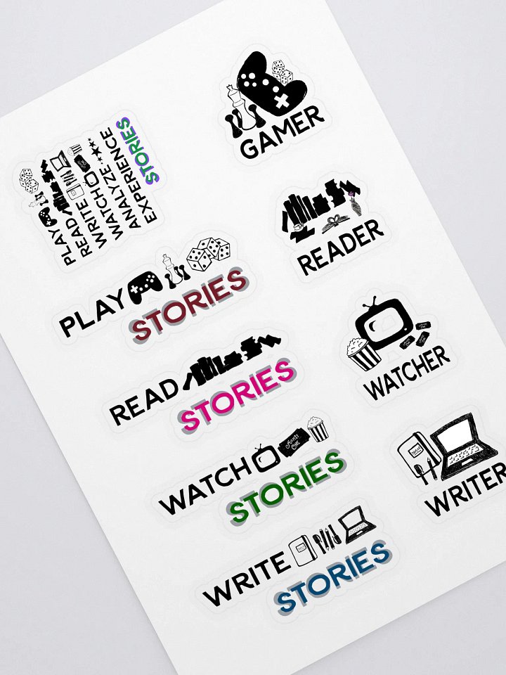 Experience Stories Sticker Sheet (Blue, Pink, Green, Red, Purple, Gray, Black and White) product image (1)