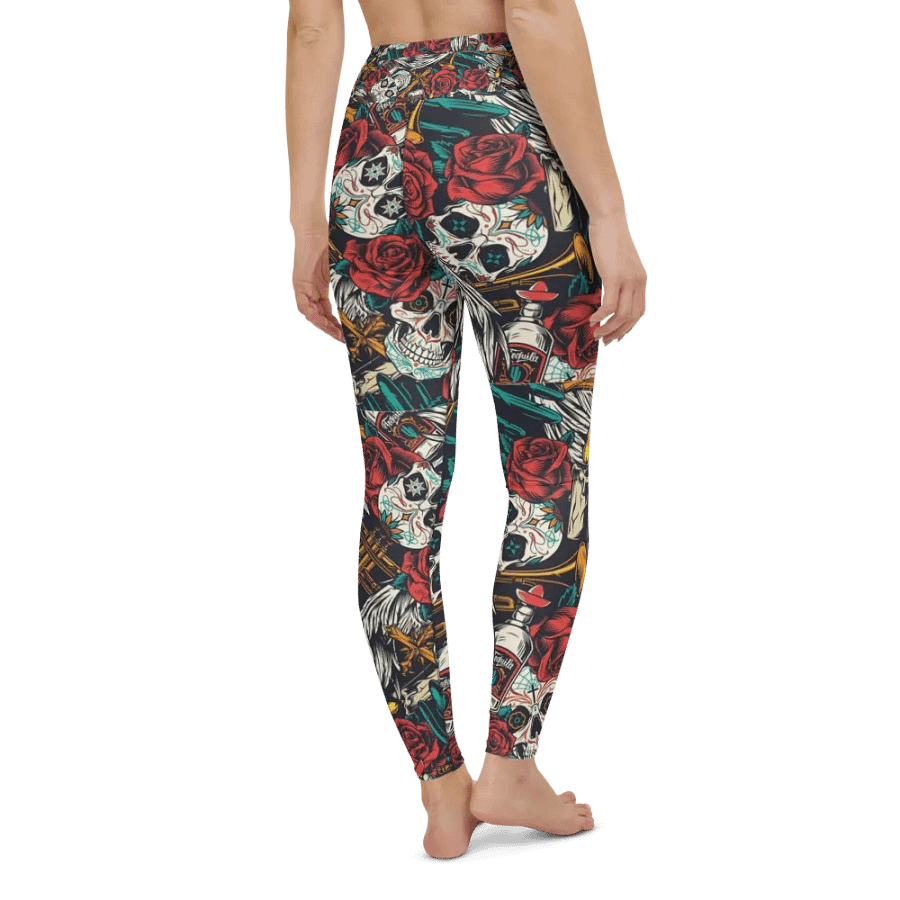 Yoga Pants – Skull and Roses Print for Edgy & Elegant Style product image (8)