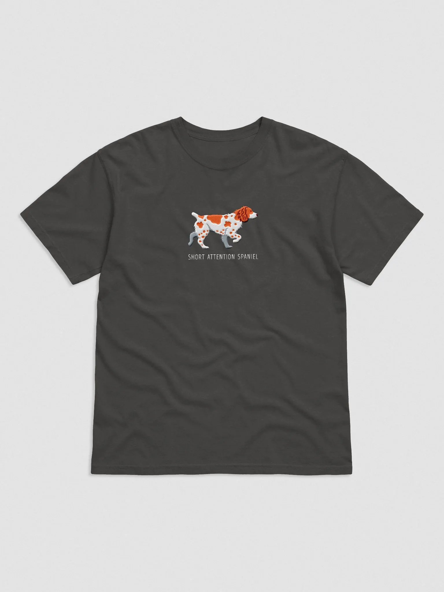 Short Attention Spaniel T-Shirt(Embroidered) of a Brittany Spaniel product image (4)