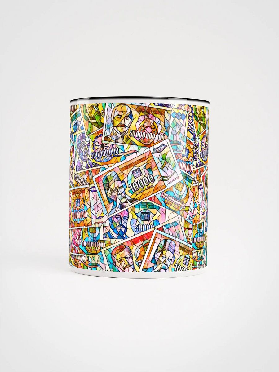 Jugoslovenski inflatorni dinar 1993 (Kolaž/mozaik) Ceramic Mug with Color Inside product image (5)