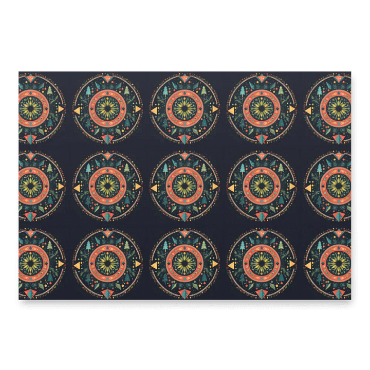 Circular and Triangle Christmas Tree Art wrapping paper product image (1)