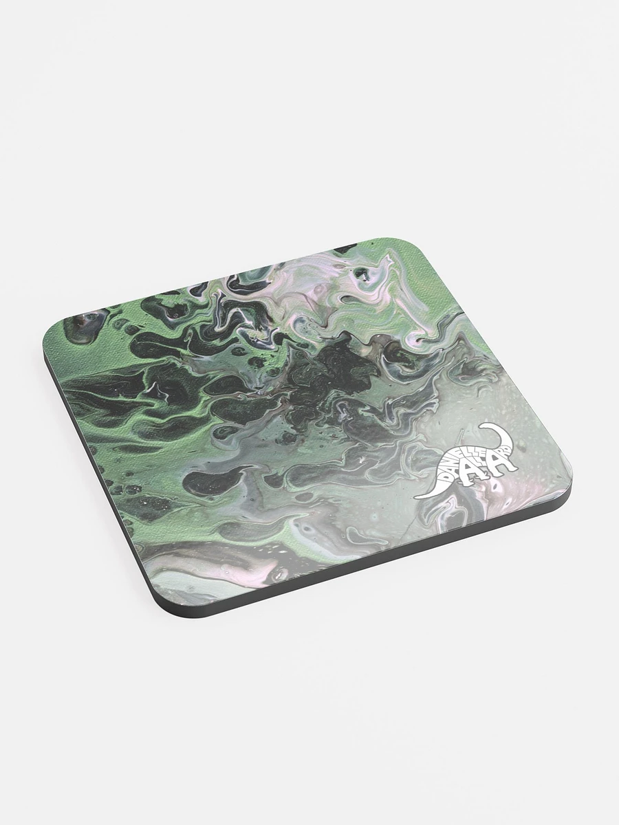 Metallic Green Fluid Acrylic Coaster product image (3)