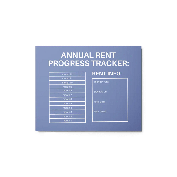ANNUAL RENT TRACKER (white design 2) product image (1)