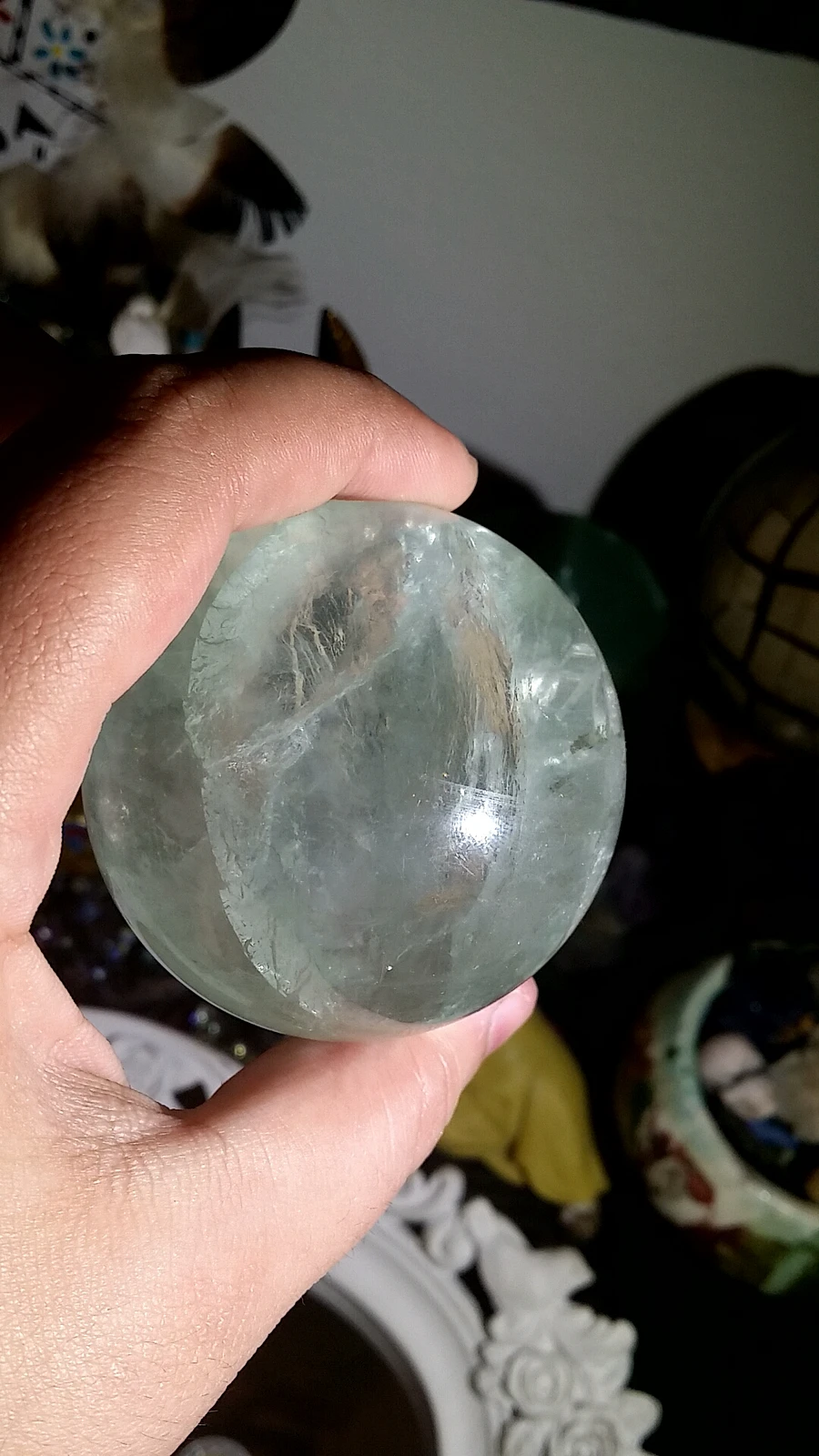 343g Fluorite Skull Sphere with Stand product image (4)