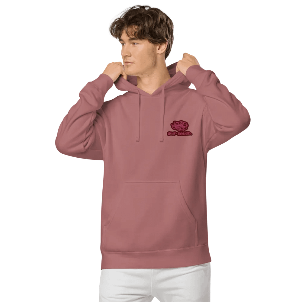 BUSY-BRAINED (l. rose bubble design) embroidered pigment hoodie product image (7)