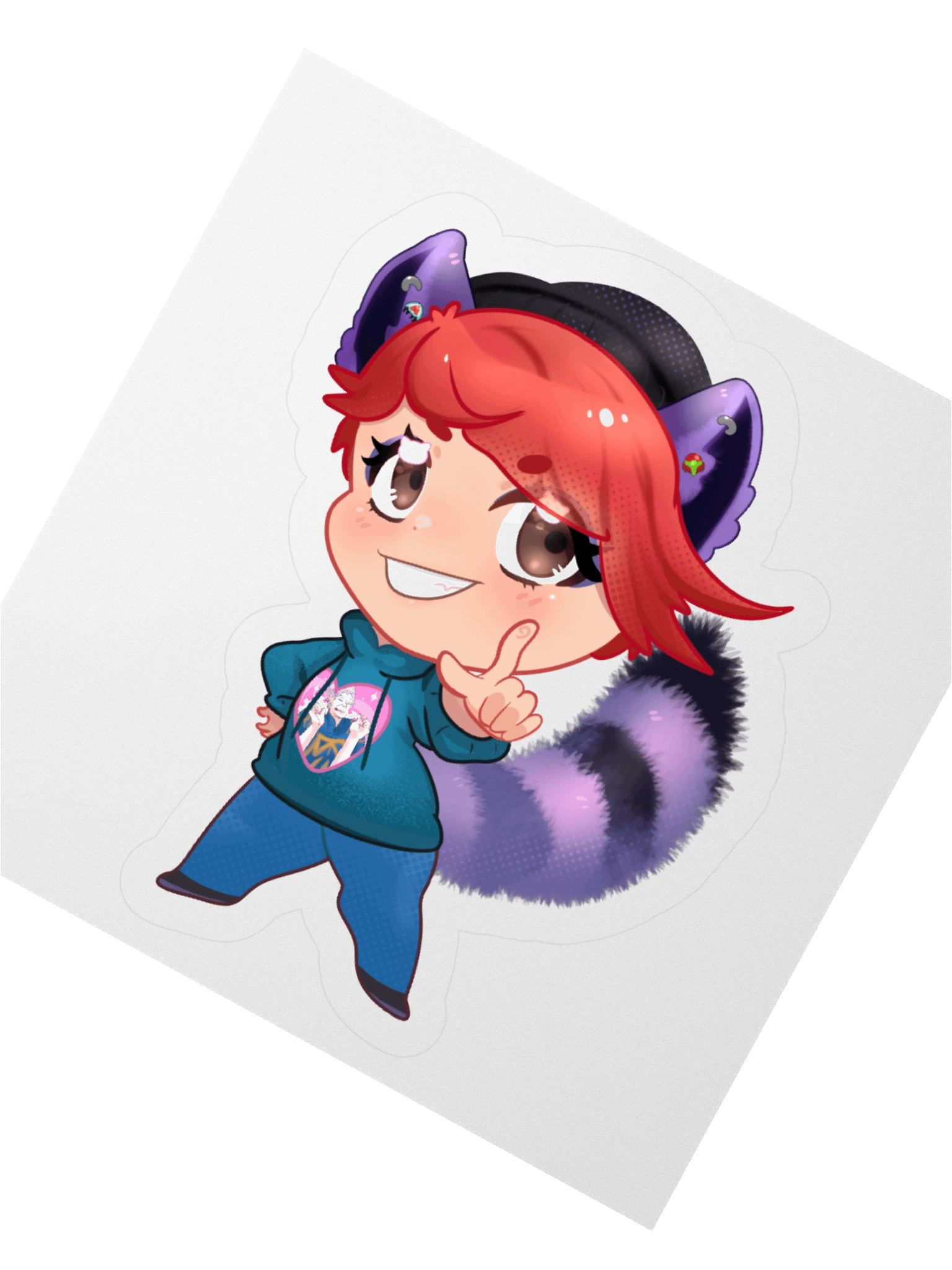 Raccoon Pearl Sticker product image (2)