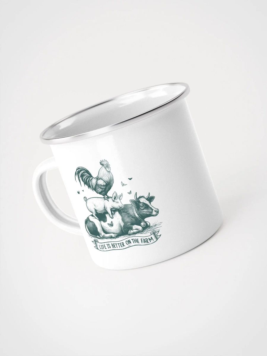 "Life is better on the farm 2" enamel Mug product image (5)