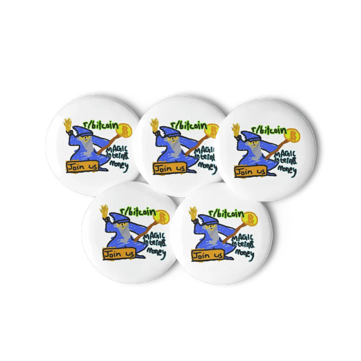 r/bitcoin Wizard Pins x5 product image (2)
