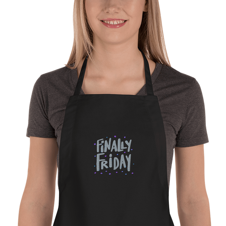 Finally Friday Embroidered Apron product image (1)