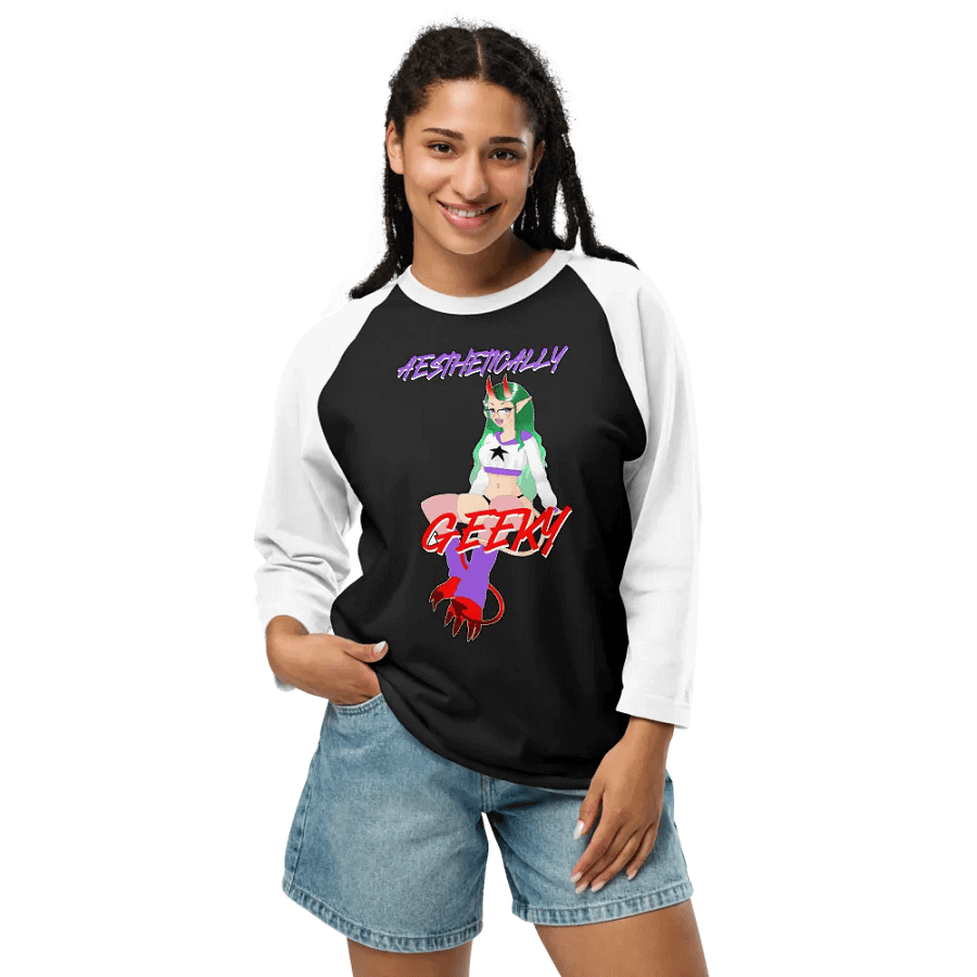 Aesthetically Geeky Demon Baseball Tee product image (18)