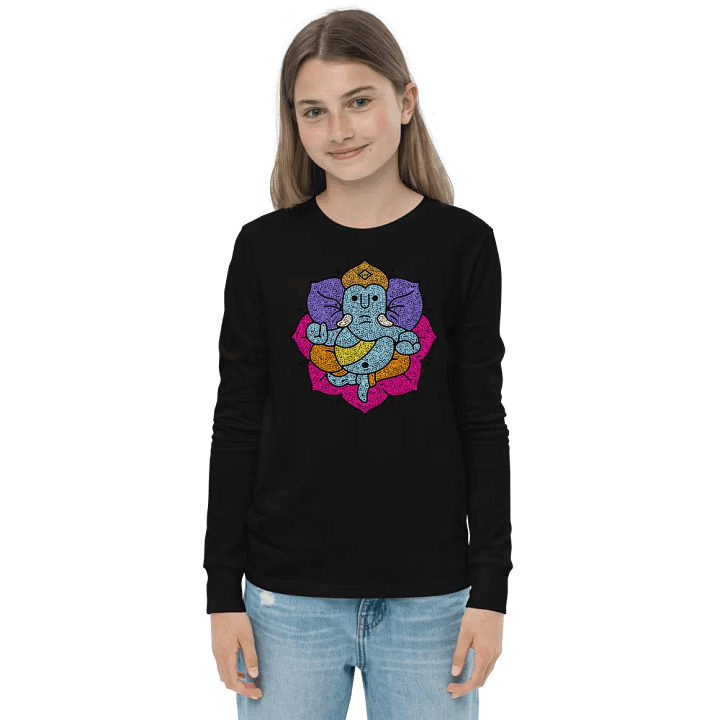 Ganesha Mosaic Lotus Tee: Vibrant Spiritual Art product image (1)