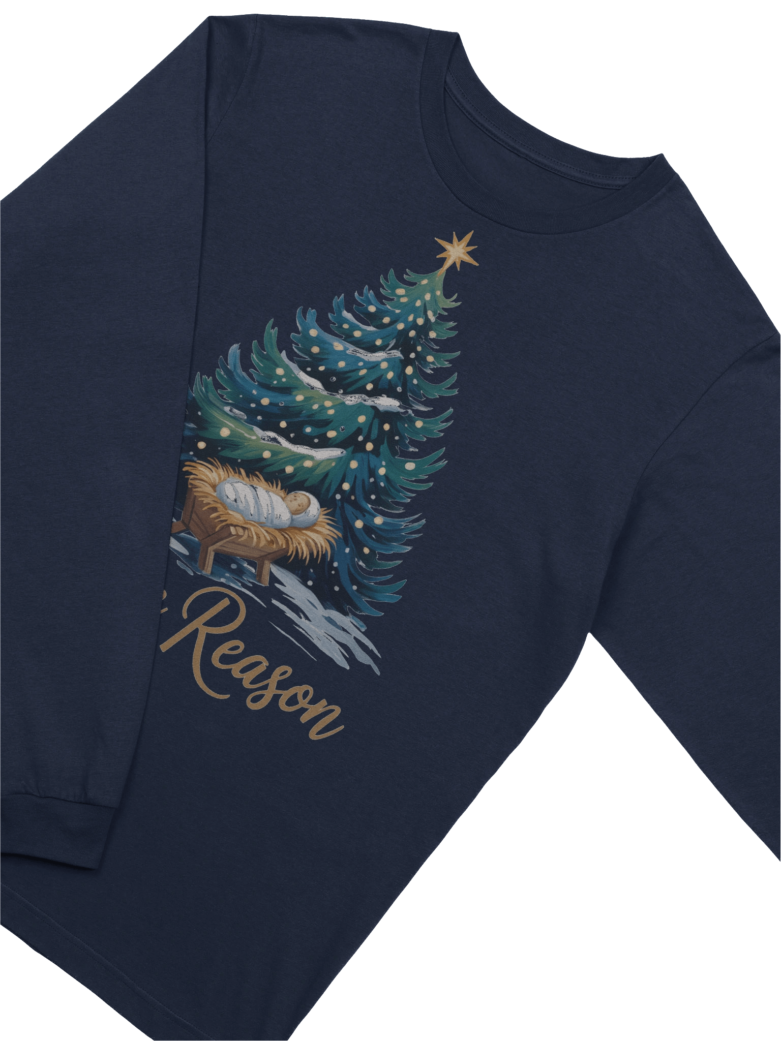 Christian Christmas Long Sleeve Shirt Tis the Reason Christmas Tree product image (10)