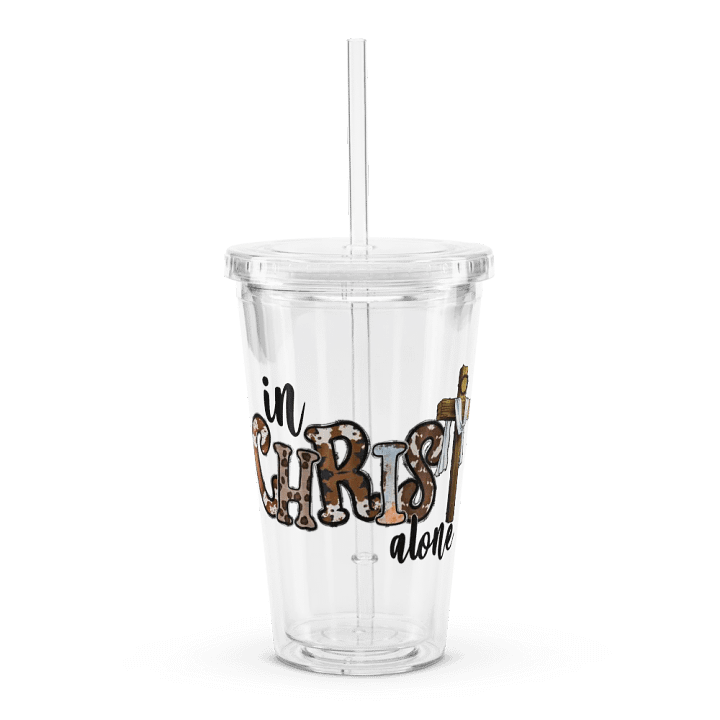 In Christ Alone - Double Wall Clear Plastic Tumbler product image (1)