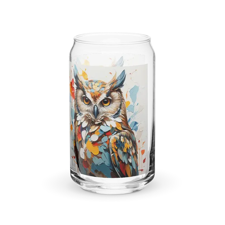 Mystic Plumage Owl Glass Can Sipper product image (1)