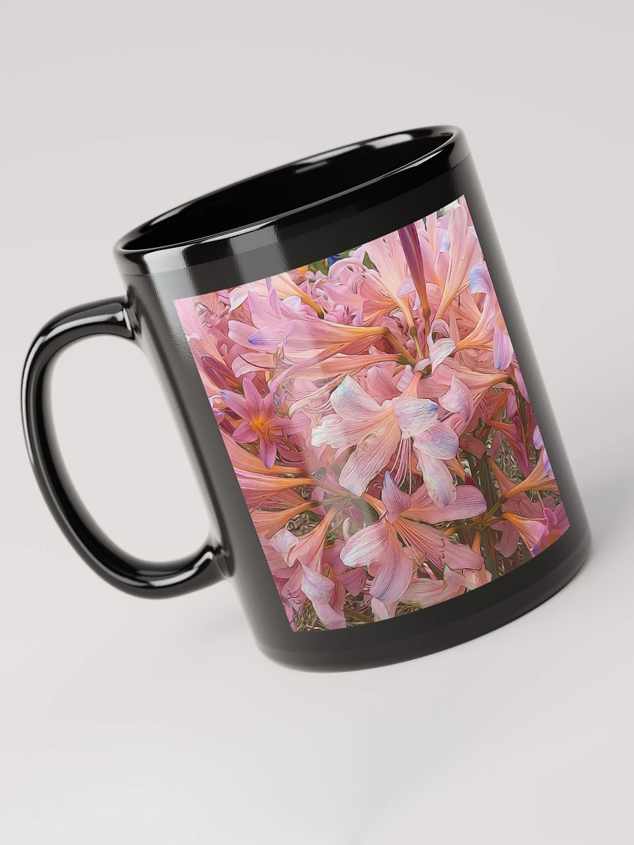 Pink Amaryllis Black Coffee Mug product image (6)