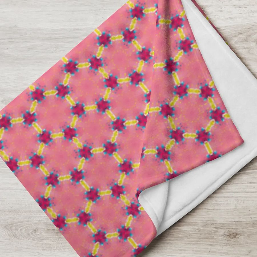 Pink Honeycomb Seamless Pattern Throw Blanket product image (7)