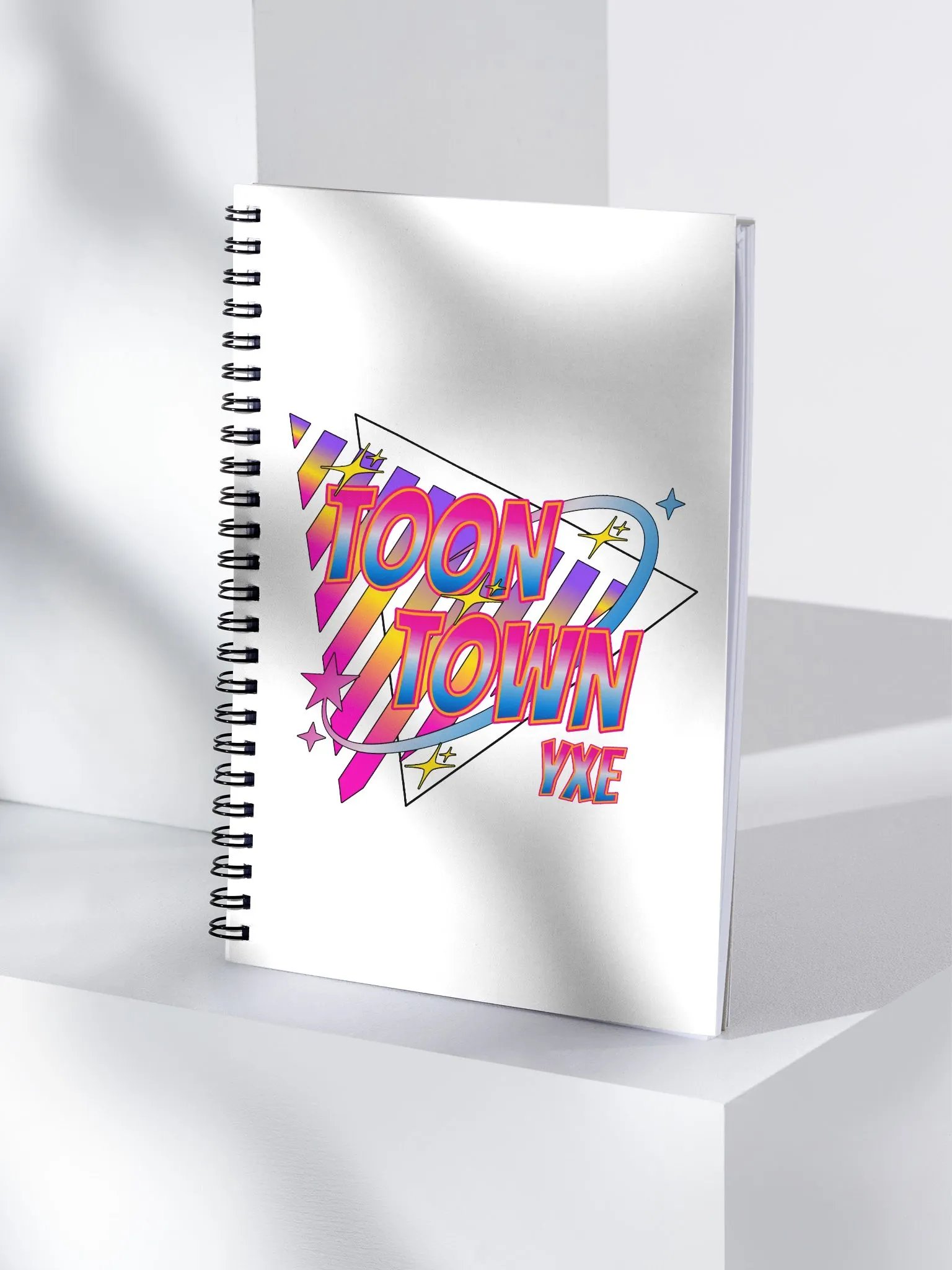 Toon Town Yxe Triangle Vibrant Retro Spiral Notebook product image (1)