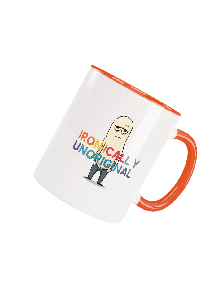 "Ironically Unoriginal" Ceramic Mug with Color Inside product image (2)