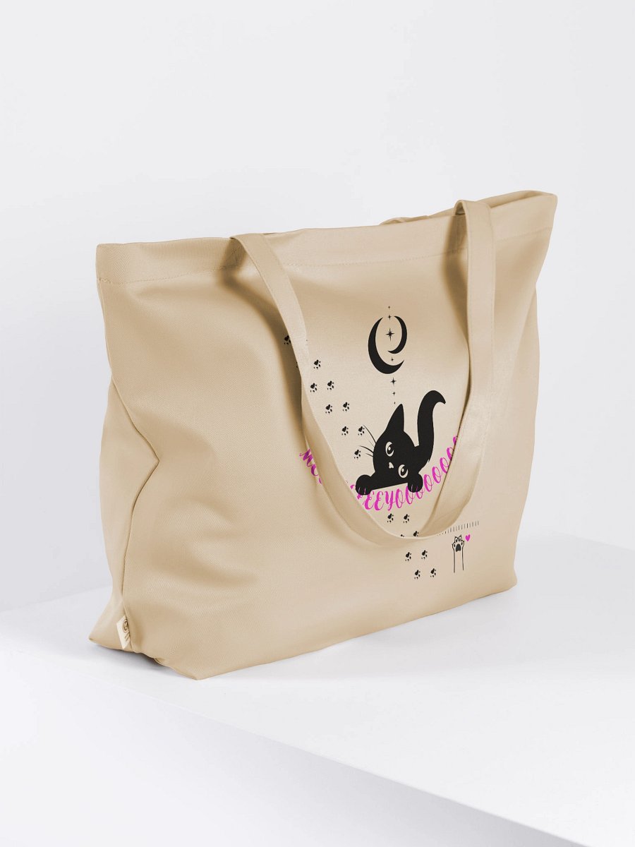 Meeeeeyoooooooow Hiiiiiiiii - Organic Cotton Tote (Hot Pink Font) product image (4)