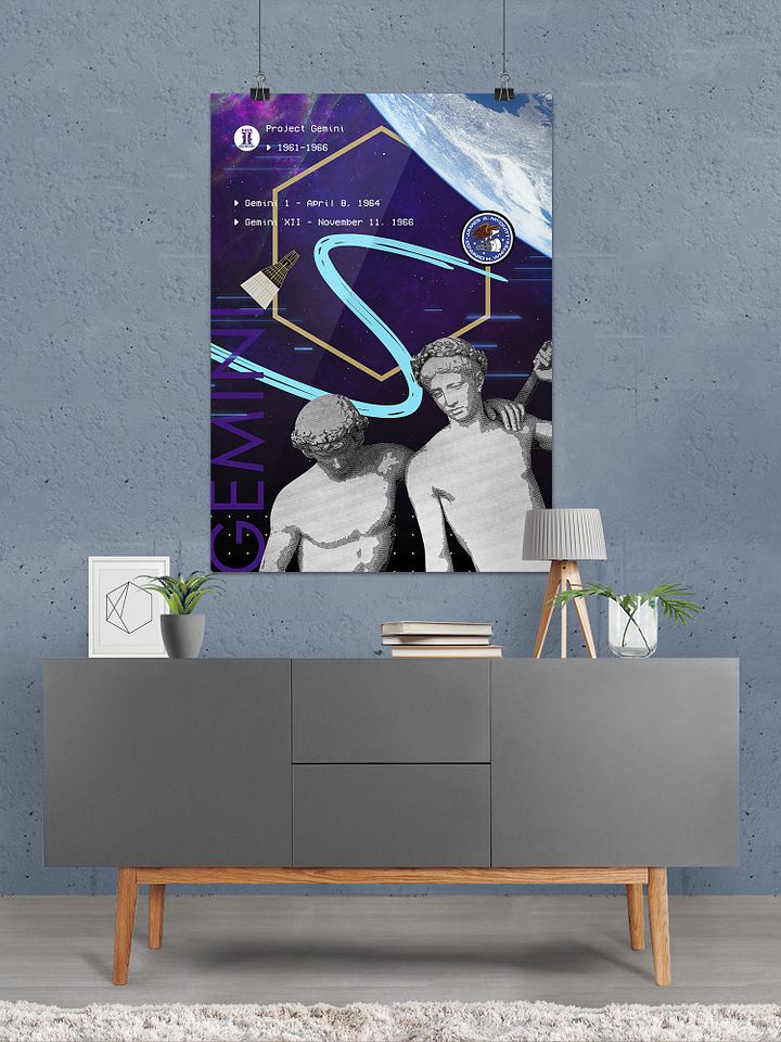 NASA Project Gemini (1961–1966) [synthwave/vaporwave/retrowave] — space poster, retrowave poster, neon poster, aesthetic poster product image (2)