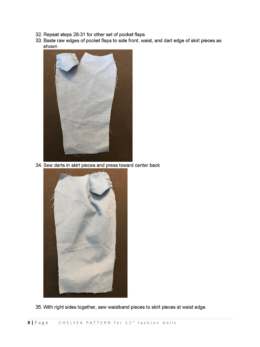 Chelsea sewing pattern for 12" fashion dolls product image (4)