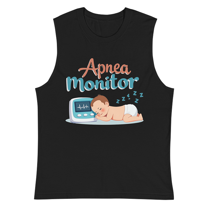 Sleepy Baby Apnea Monitor Illustration Muscle Tank product image (3)