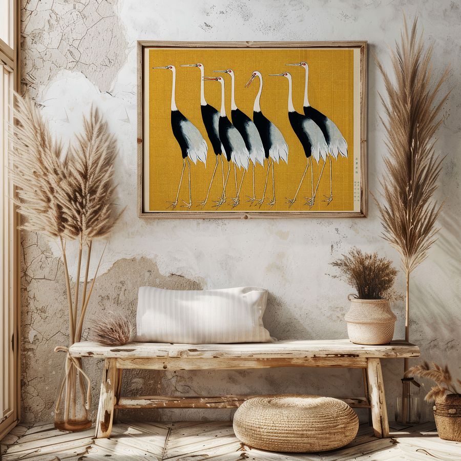 Red Crowned Cranes by Ogata Korin Vintage Japanese Woodblock Print product image (24)