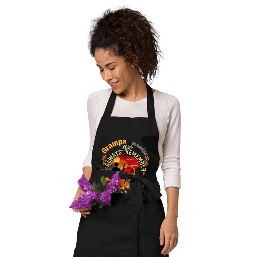 Apron matching T shirt grandad depicting ‘Grampa we always remember your BBQ’.  Perfect gift from grandchildren product image (9)