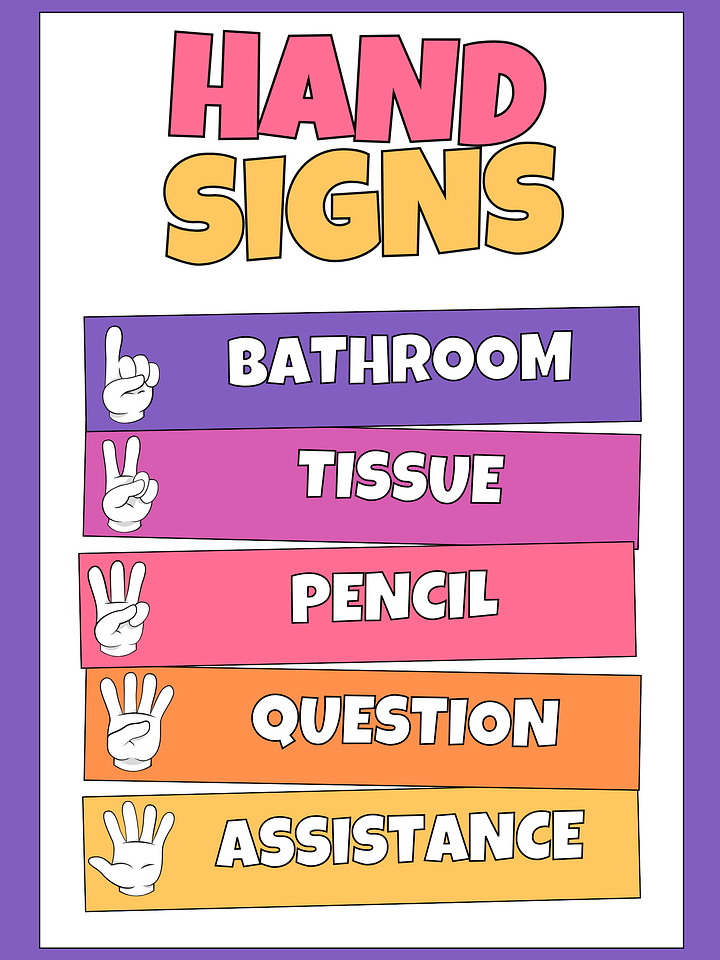 Hand Signs for Classroom Communication product image (1)