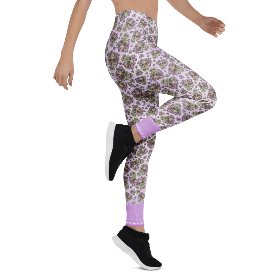 Smoky Lilac Skull & Rose Leggings product image (7)