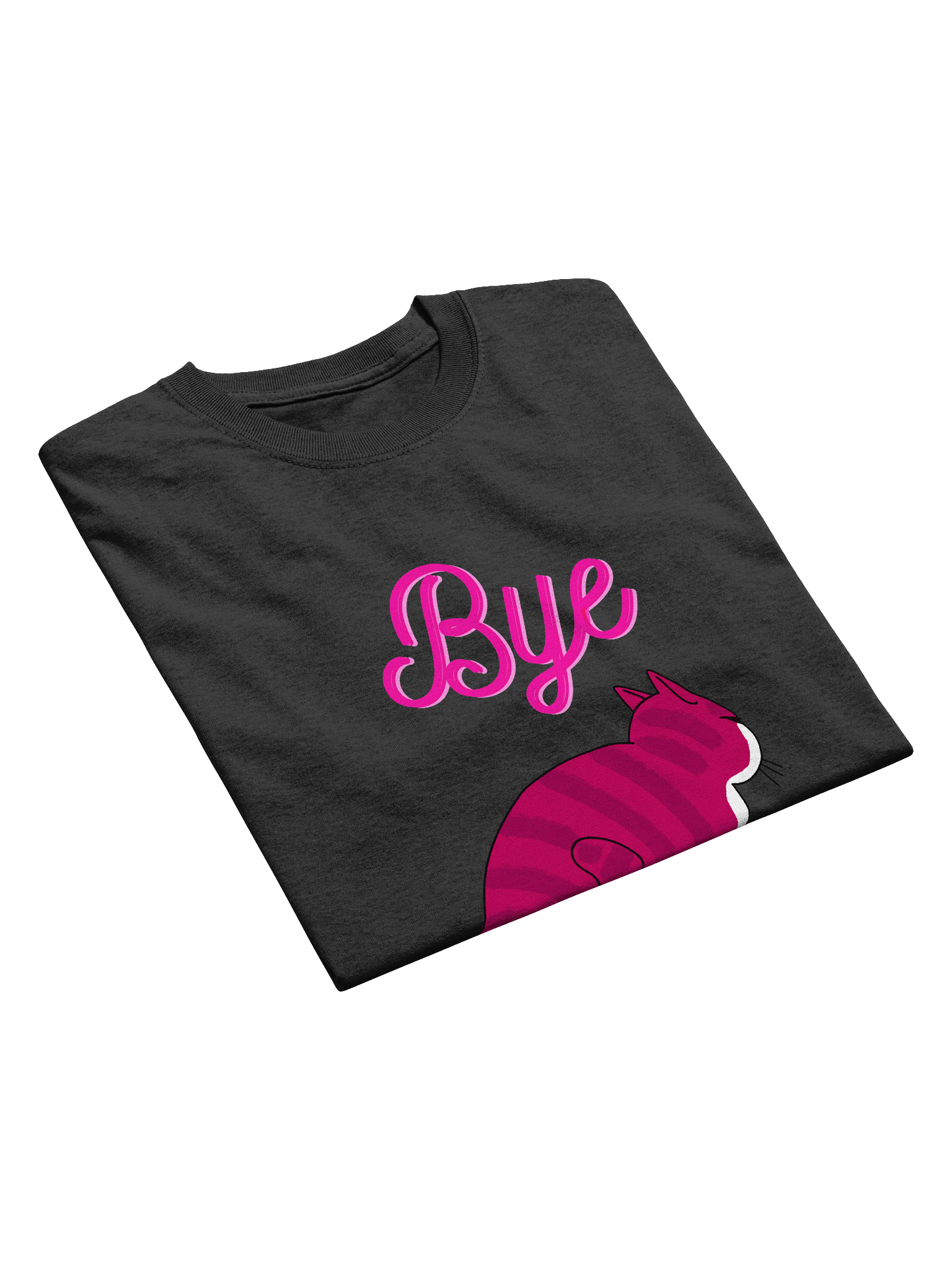 "Bye" Pink Skater Cat Classic T-shirt Multicolor product image (5)