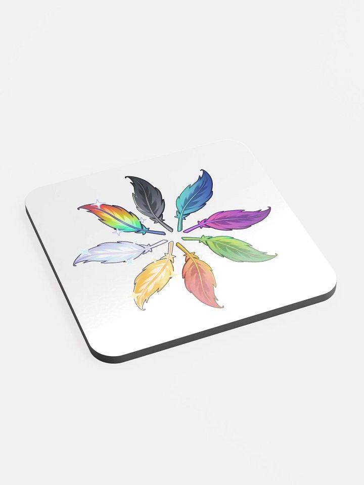 Circle of Feathers Coaster (White) product image (2)