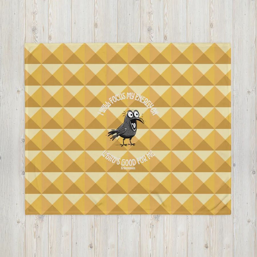 Throw Blanket 💛 I will focus my energy on what's good for me (127 × 153 cm) product image (4)