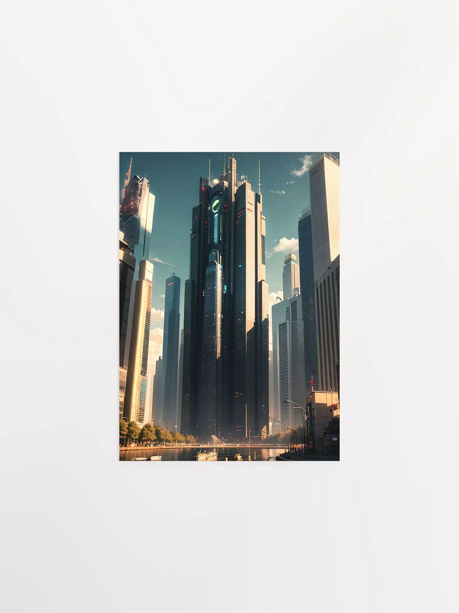Futuristic Skyline Poster - Bold Sci-Fi Cityscape in Premium Matte Print product image (1)