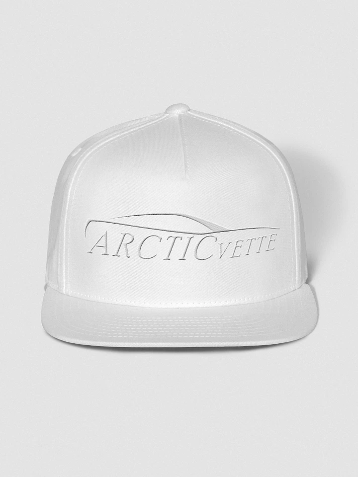 Arctic Vette Flat Bill Snap Back Hat - All White product image (1)