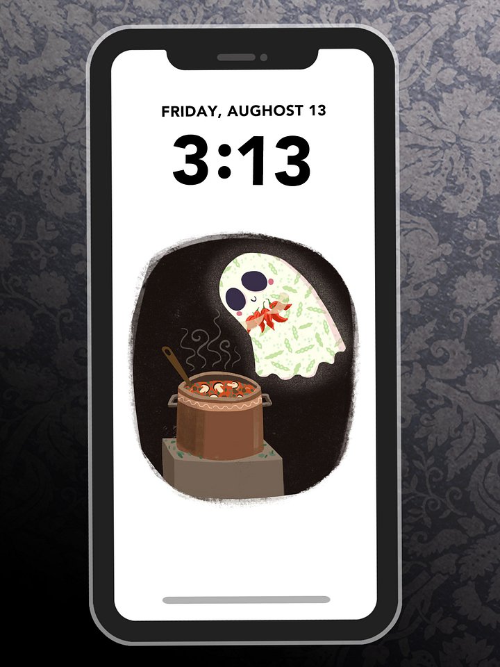Little Ghost Chili Chef - Digital Wallpaper for Mobile Phone product image (1)