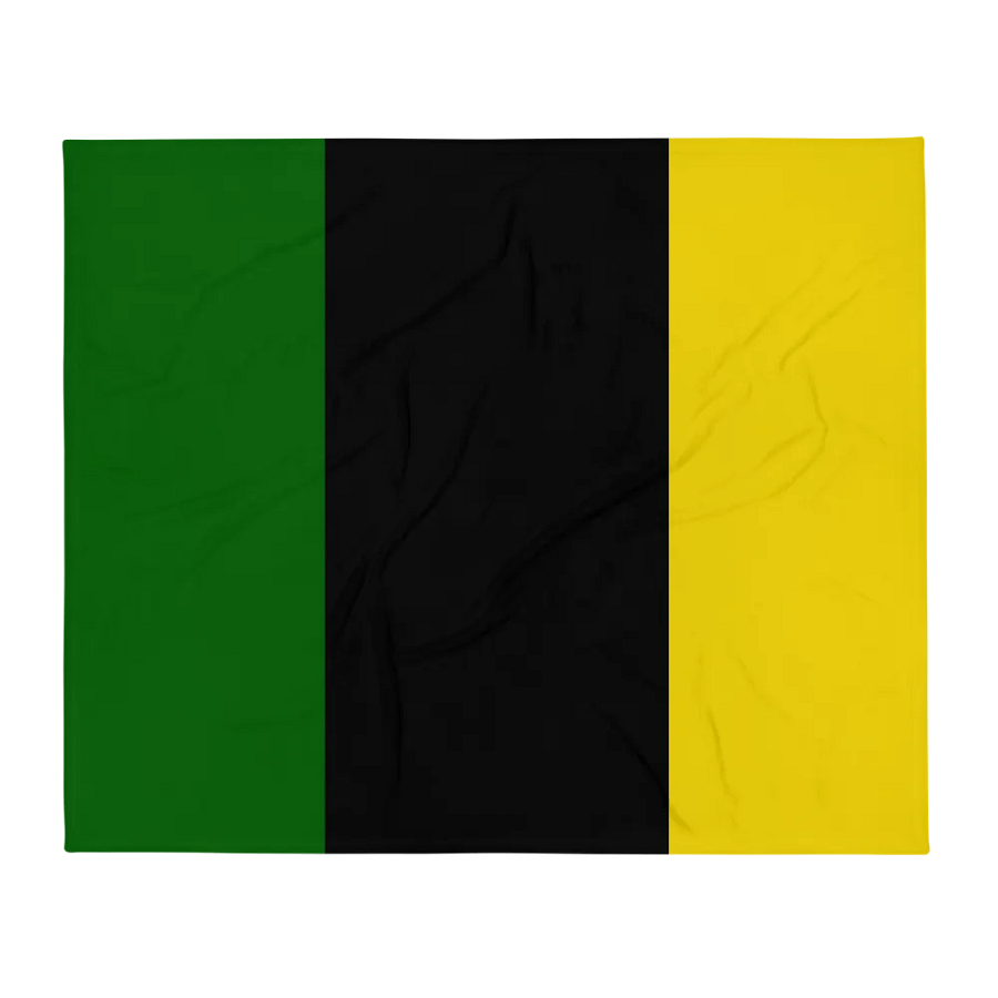 Green Black Yellow Flag Colored Throw Blanket product image (2)
