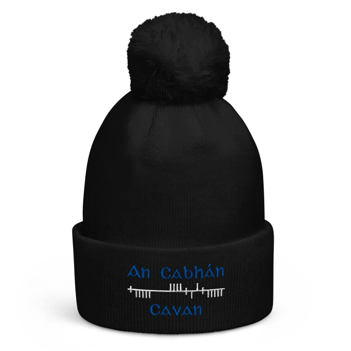 Cavan/An Cabhán Orthodox Ogham Style embroidered Pom-Pom Beanie product image (1)