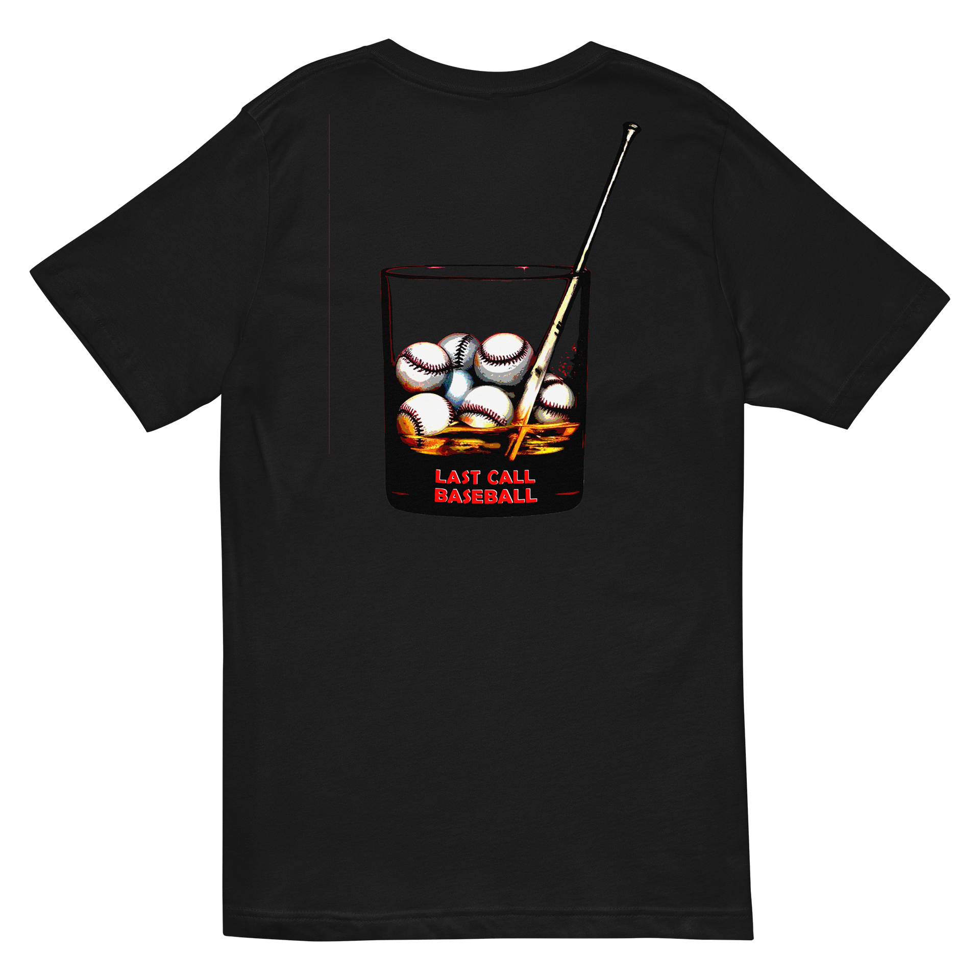 Last Call Baseball Men's Black V-Neck T-Shirt product image (4)