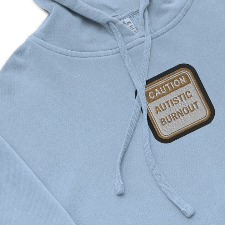 CAUTION: ASD BURNOUT embroidered pigment hoodie (brown bubble design) product image (1)