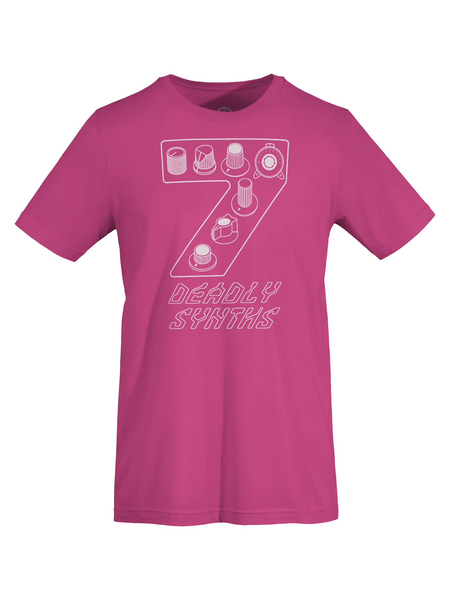 Synthesizer Legends T-Shirt - Seven Deadly Synths (7 Synthesis Classics) WHITE PRINT product image (7)